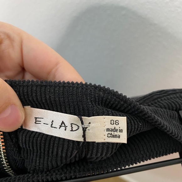 NWT E Lady Black Velvet Skirt SZ 06 - Picture 3 of 4